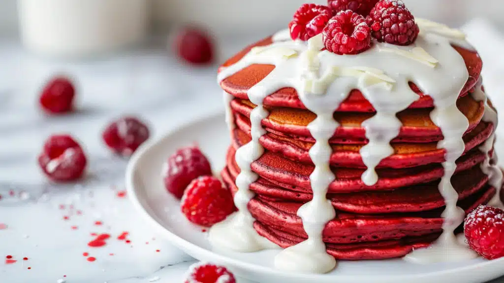 Fluffy Red Velvet Pancakes