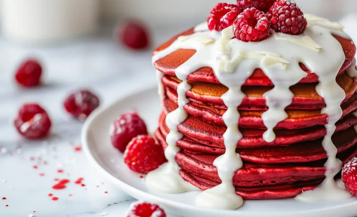 Fluffy Red Velvet Pancakes