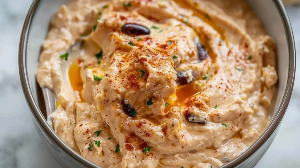 Creamy Chili Cream Cheese Dip served with tortilla chips and fresh vegetables