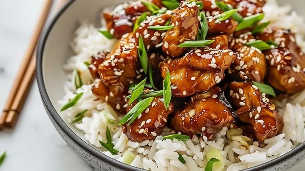 Delicious Dump And Go Teriyaki Chicken served on a plate with steamed vegetables