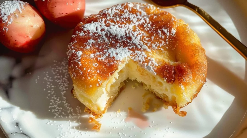 Delicious fried cheesecake topped with chocolate and whipped cream