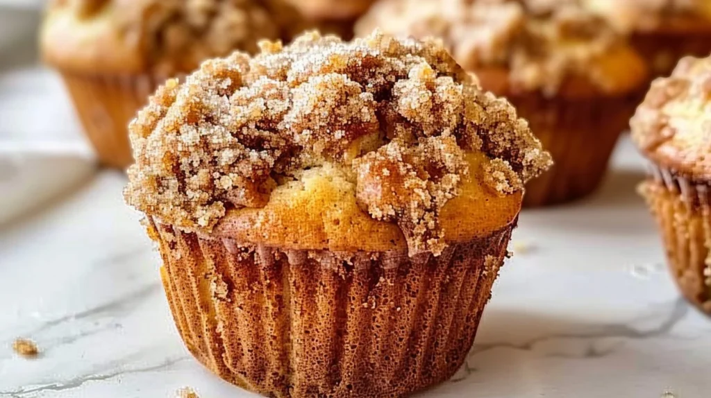 Gluten-free streusel muffins topped with crunchy streusel