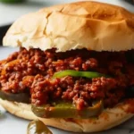 Mexican Beef Chorizo Sloppy Joes served in a bun with fresh toppings