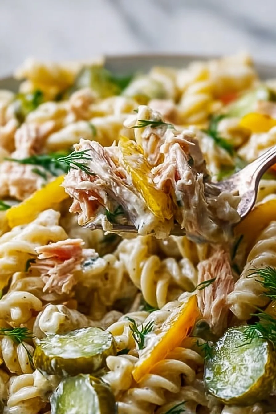 Pickle-Packed Pasta Salad with Tuna