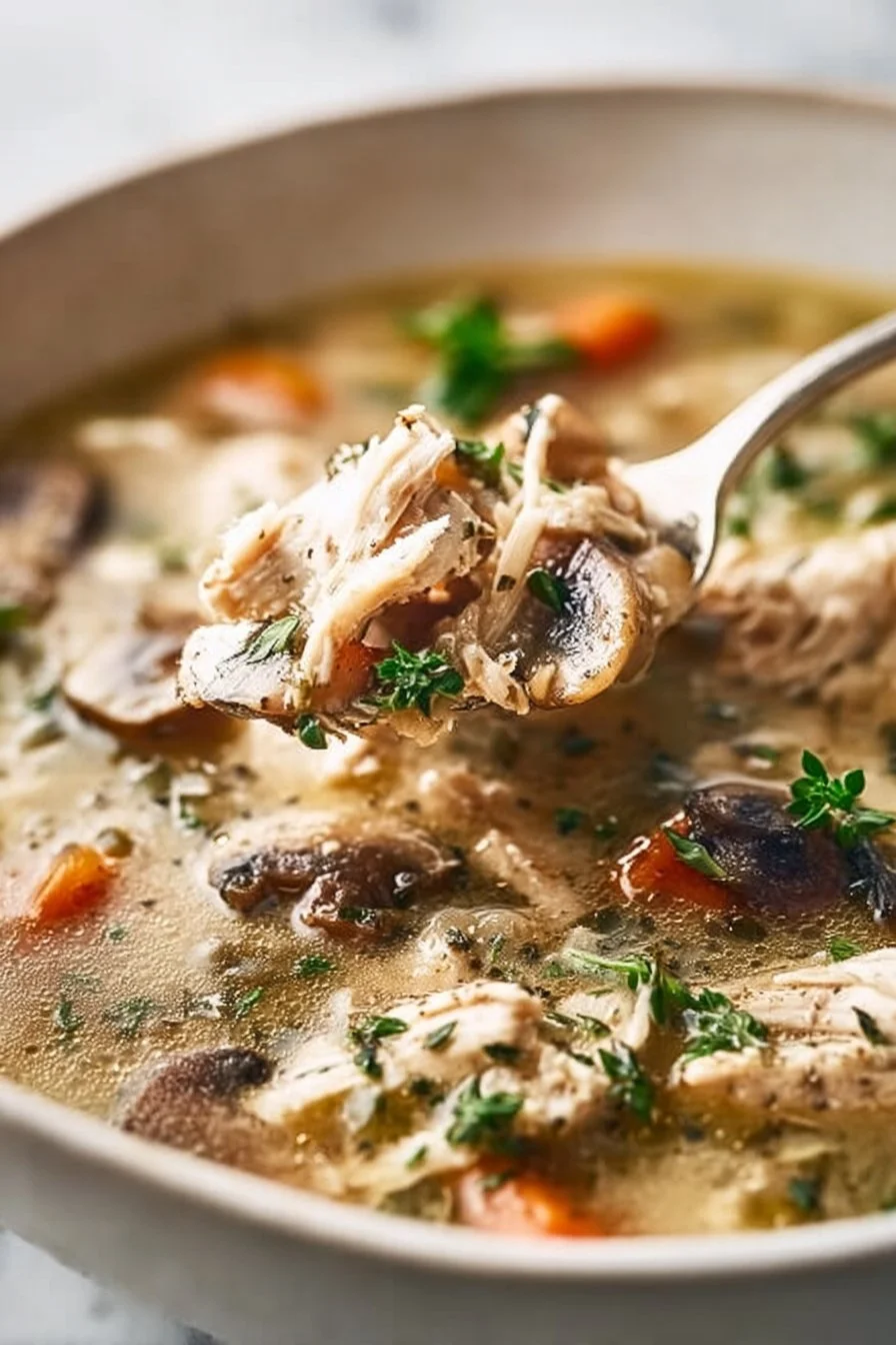 Rotisserie Chicken and Mushroom Chicken Soup